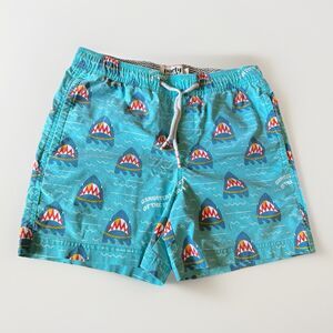 Party Pants Shark Gangster Of The Sea Blue Board Shorts Boys Size Large